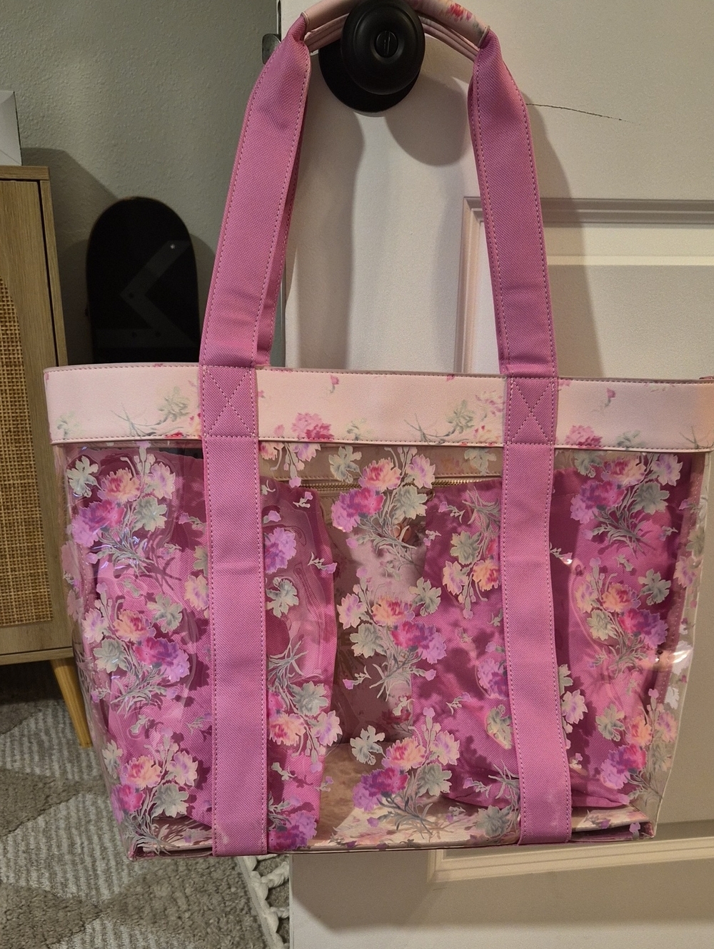 Loveshack Fancy Marjorie Pool Tote Bag Pink Floral- Women